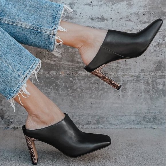 Dolce Vita Shoes - Dolce Vita Kirra Black Leather Mules 6